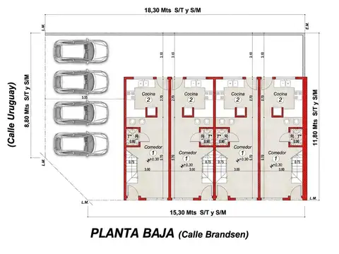 Depto Tipo Casa en Venta de 2 ambientes