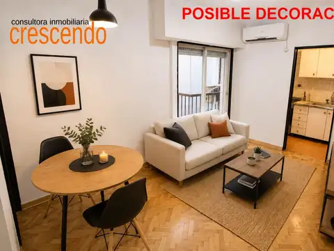 Departamento 2 ambientes con 1 baño