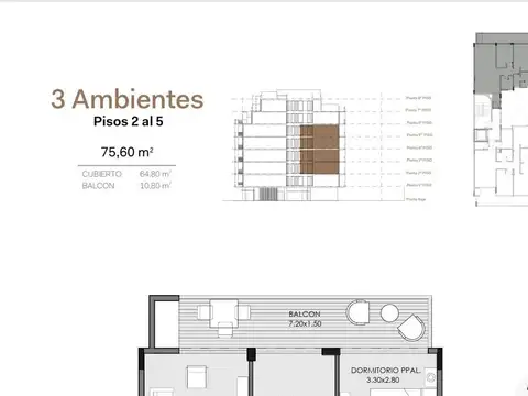 Departamento 2 ambientes con 1 baño