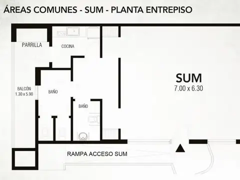 Departamento Monoambiente con 1 baño