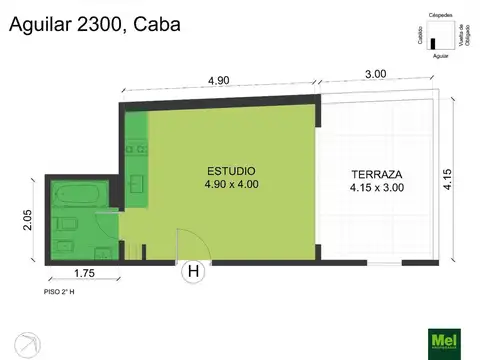 Aguilar 2300, Piso 2