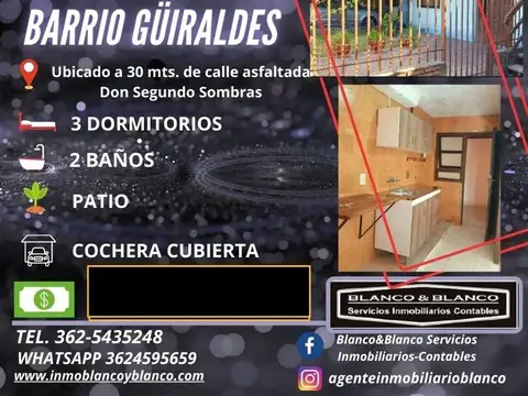 Se Vende en Barrio Güiraldes Dto de 3 dormitorios+salón come