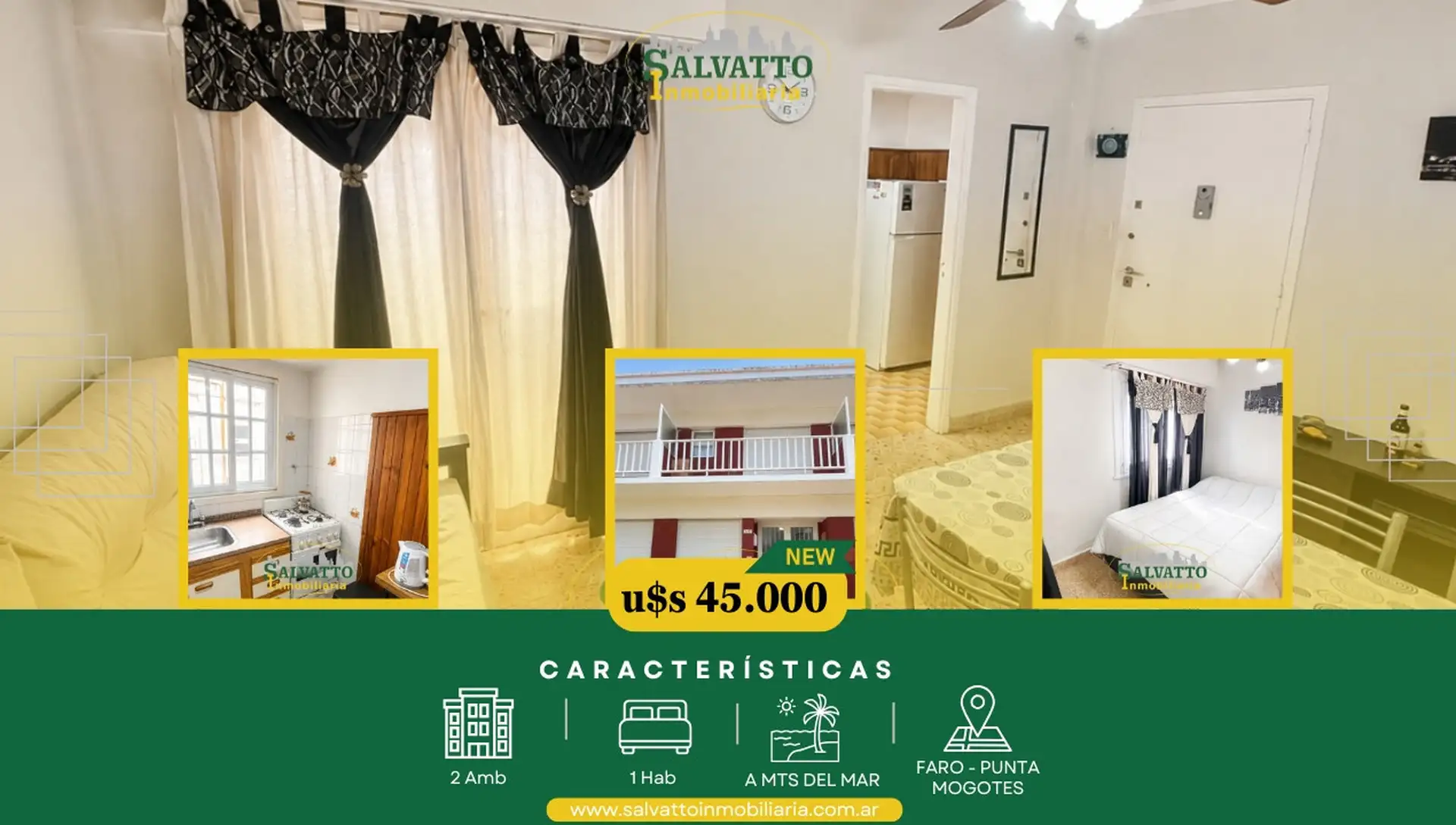 Departamento 2 ambientes a 1 cuadra del mar en Faro - Punta Mogotes