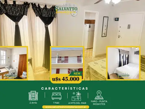 Departamento 2 ambientes a 1 cuadra del mar en Faro - Punta Mogotes