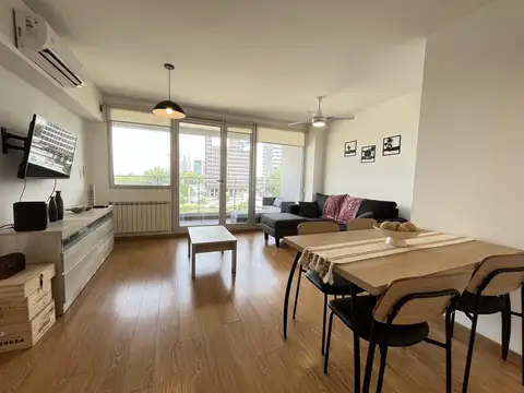 Alquiler departamento de un dormitorio con balcón y cochera. Rosario, Puerto Norte