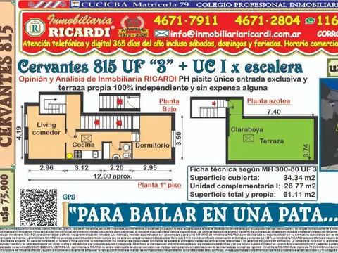 PARA BAILAR EN UNA PATA  PH  entrada exclusiva + tza propia 