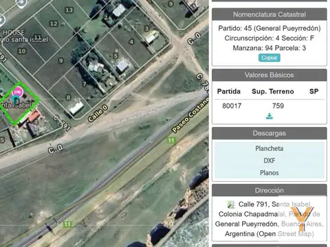 Terreno en Venta en Barrio Chapadmalal, USD 62.000