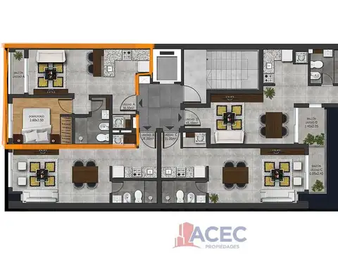 Departamento en Venta de 2 ambientes