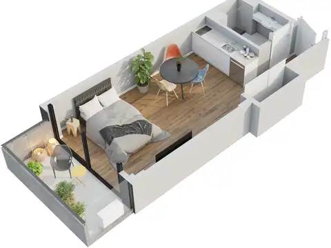 Dos ambientes con balcón en construcción / entrega mayo 26'