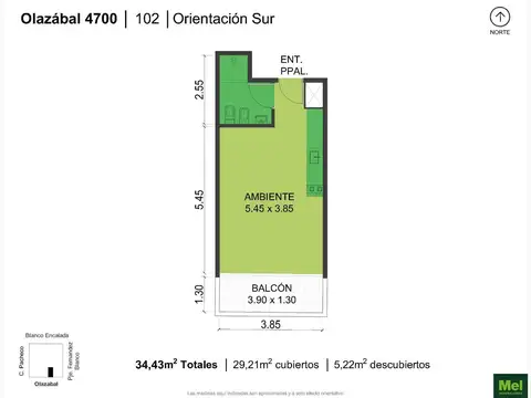 Olazabal 4700, Piso 2