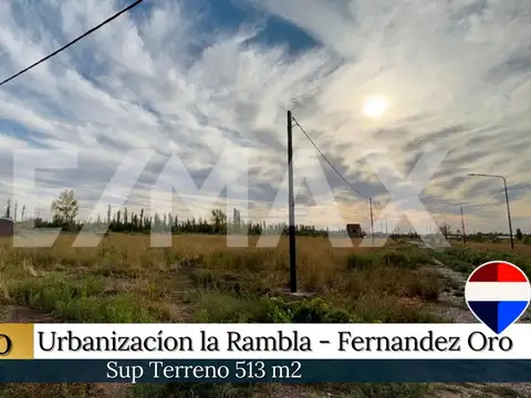 VENTA TERRENO URB. "LA RAMBLA" FERNANDEZ ORO