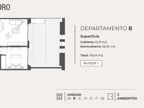 Departamento en Venta de 2 ambientes