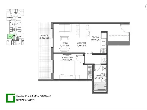 Departamento en Venta de 2 ambientes