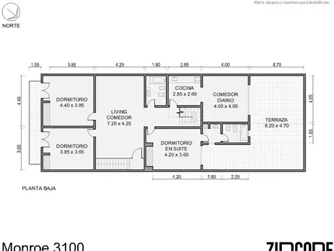 Depto Tipo Casa 4 ambientes con 3 baños