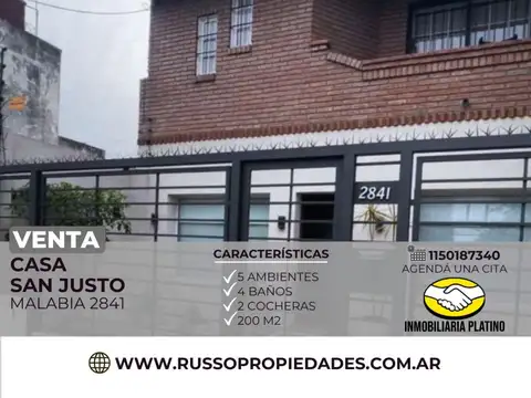 Venta casa San Justo 5 ambientes