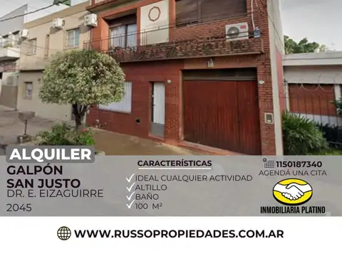 Alquiler Galpón Interno San Justo 100 m²