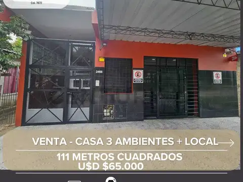 VENTA CASA 3 AMBIENTES + LOCAL BERAZATEGUI