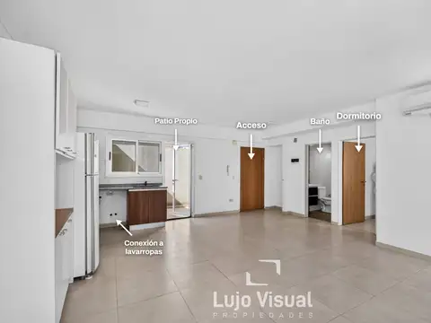Departamento 2 ambientes con 1 baño