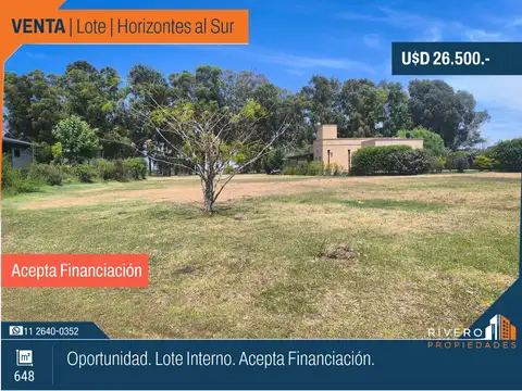 Lote Financiado - Oportunidad - Horizontes al Sur