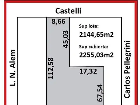 Terreno en Venta de 2144,0 m2