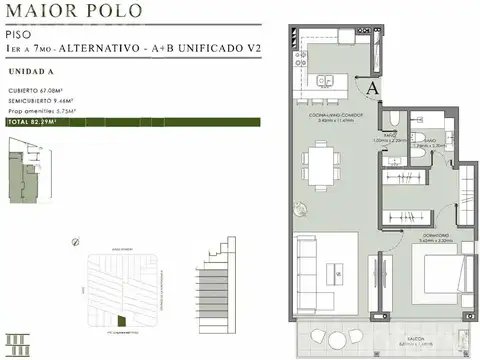 Departamento en Venta de 2 ambientes