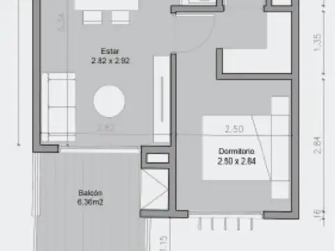Departamento en Alquiler de 1 dormitorio