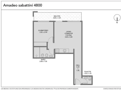 Departamento en Venta de 2 ambientes