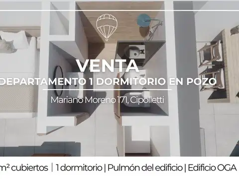 DEPARTAMENTO EN POZO 1 DORMITORIO EN VENTA