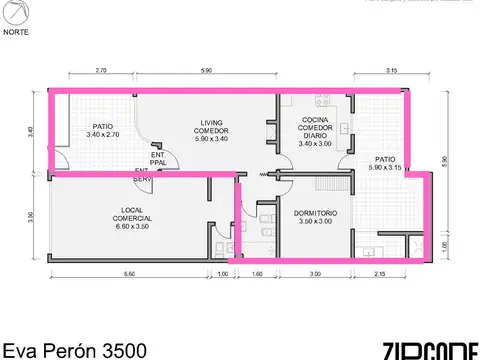 Depto Tipo Casa en Venta de 2 ambientes