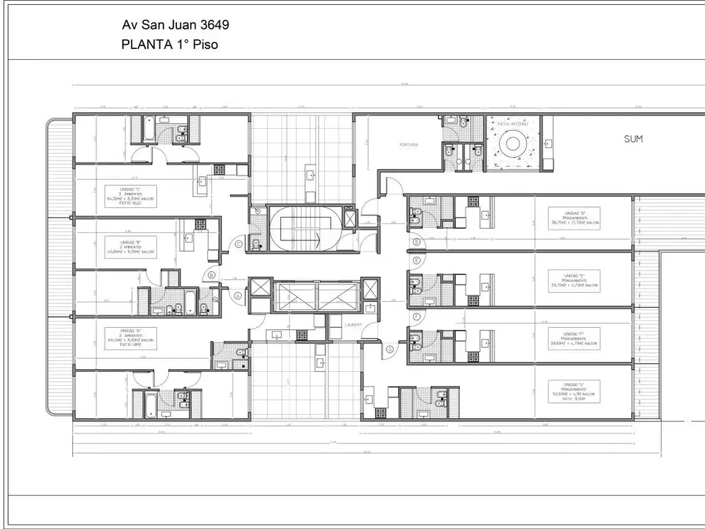 Edificio con unidades Estudio 1, 2, 3, 4 y 5 amb en Boedo