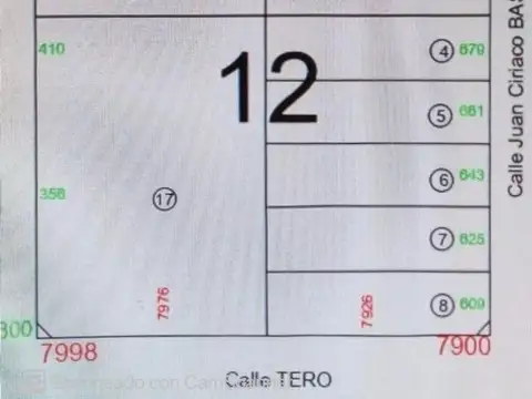 Terreno en Venta de 1113,0 m2