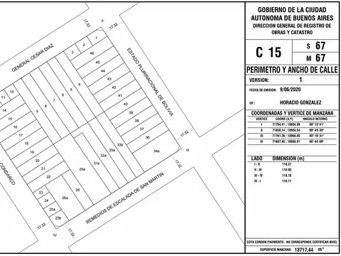Terreno en Villa del Parque
