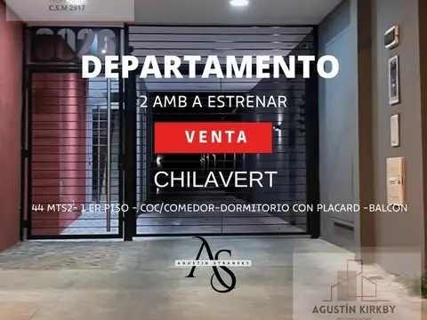Departamento 2 amb a estrenar en chilavert 