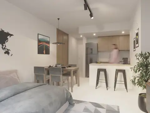 Departamento 2 ambientes con 2 baños