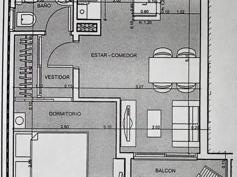 Departamento en Venta de 1 dormitorio