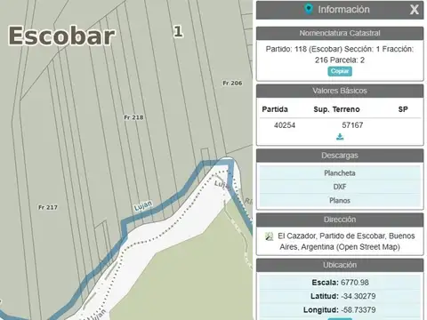 Exclusivo Campo a Orillas del Rio Lujan. Escobar 45.000 USD