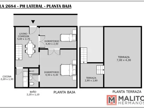 Depto Tipo Casa en Venta de 3 ambientes
