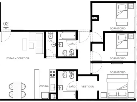 Departamento en Venta de 4 ambientes