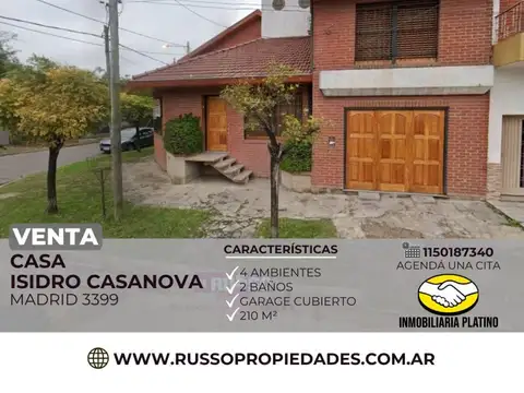 Venta Casa 4 Ambientes Isidro Casanova