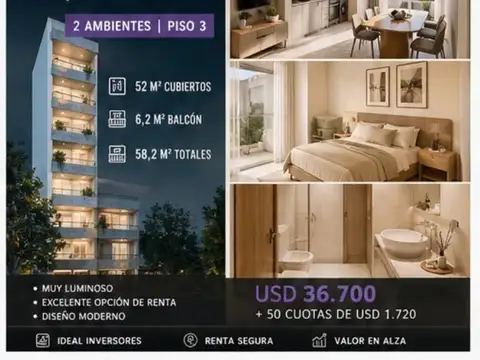 DEPARTAMENTO EN VENTA DE POZO 2 AMBIENTES CON BALCON