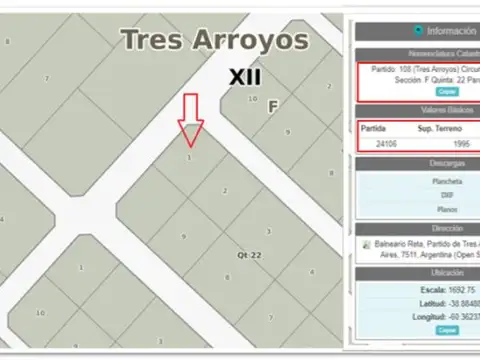 LOTE, TERRENO DE 1995 M2.- EN BALNEARIO RETA, ANTICIPO Y CUOTAS .