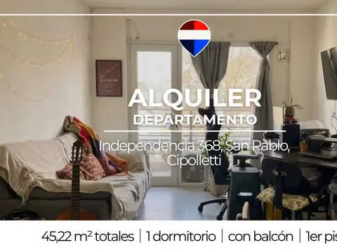 ALQUILER DEPARTAMENTO 1 DORMITORIO CIPOLLETTI