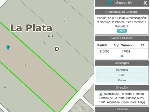Terreno en Venta en Melchor Romero, Partido de La Plata