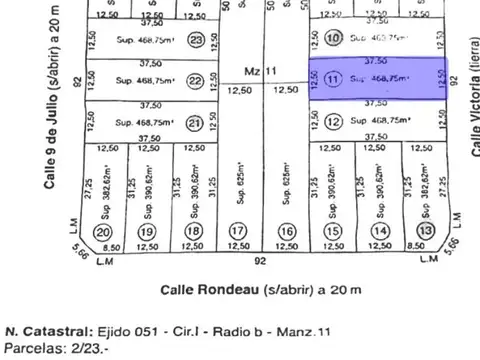Terreno en Venta en Ataliva Roca, USD 7.500
