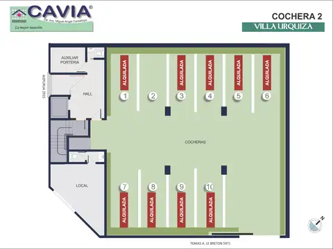 Cochera número 2 grande de fácil acceso - Disponible 1° de julio - julio 140.000,00 - a partir de agosto 180.000