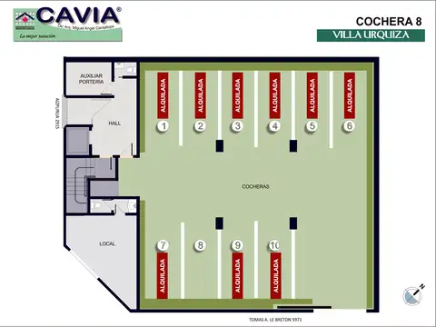 Cochera número 8 grande de fácil acceso - Disponible 1° de agosto
