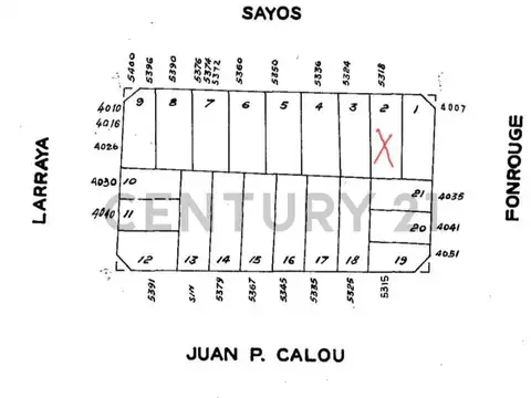 Terreno en Venta 23  mts Fondo