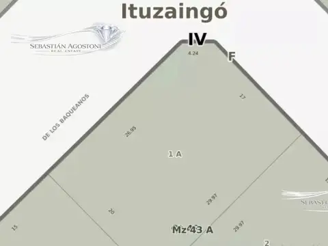 Terreno en Venta 30  mts Frente