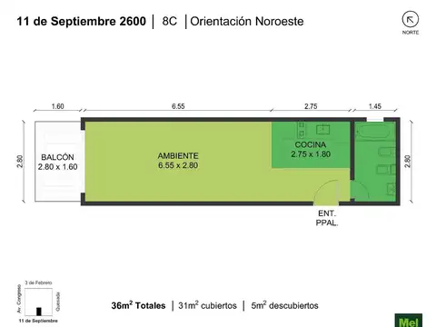 Departamento en Venta de Monoambiente