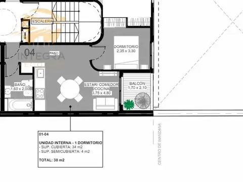 Departamento en Venta en Centro, USD 82.500